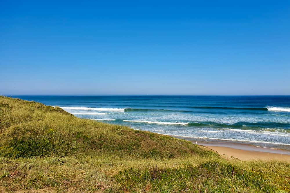 A beautiful day at the surf spot Praia da Areia Branca