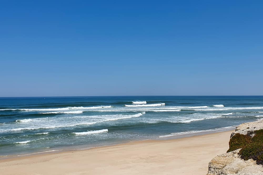 Beautiful empty beach with waves at Pico the Mota